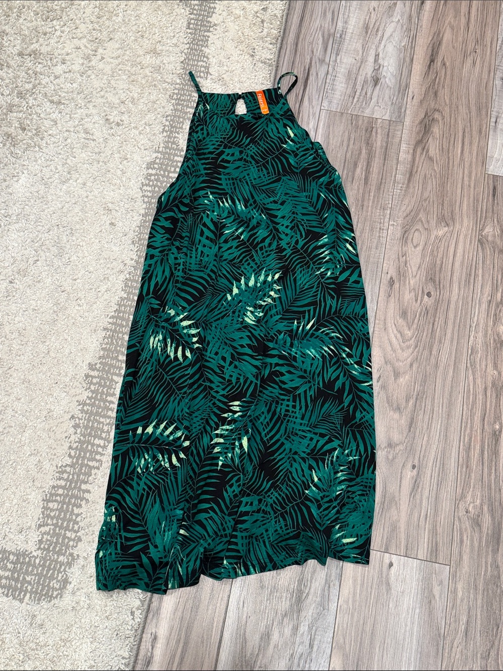 Emerald Green Tropical Print Dress - Women